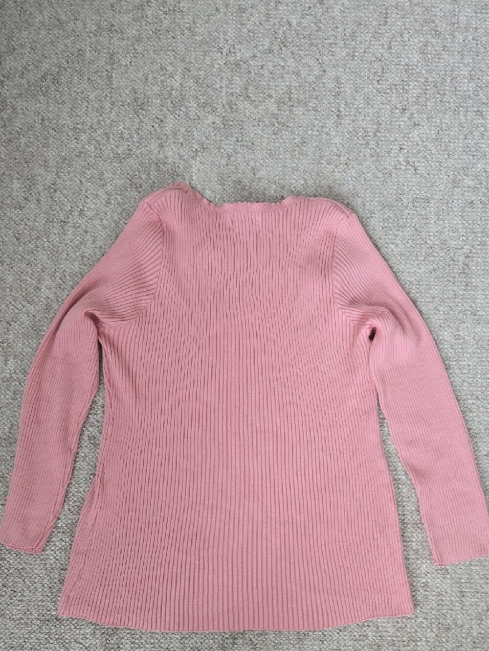 Ashley Stewart Plus Size 26/28 Pink Cutout Ribbed Knit Sweater - Picture 6 of 8